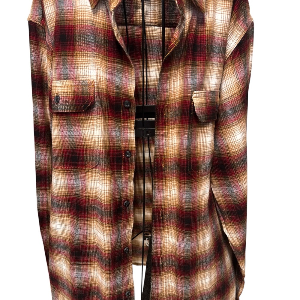 George wine Multicolor Plaid Shirt large